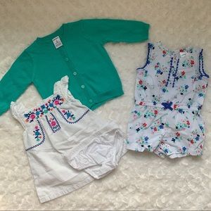 5 for $25 baby girl romper and dress bundle